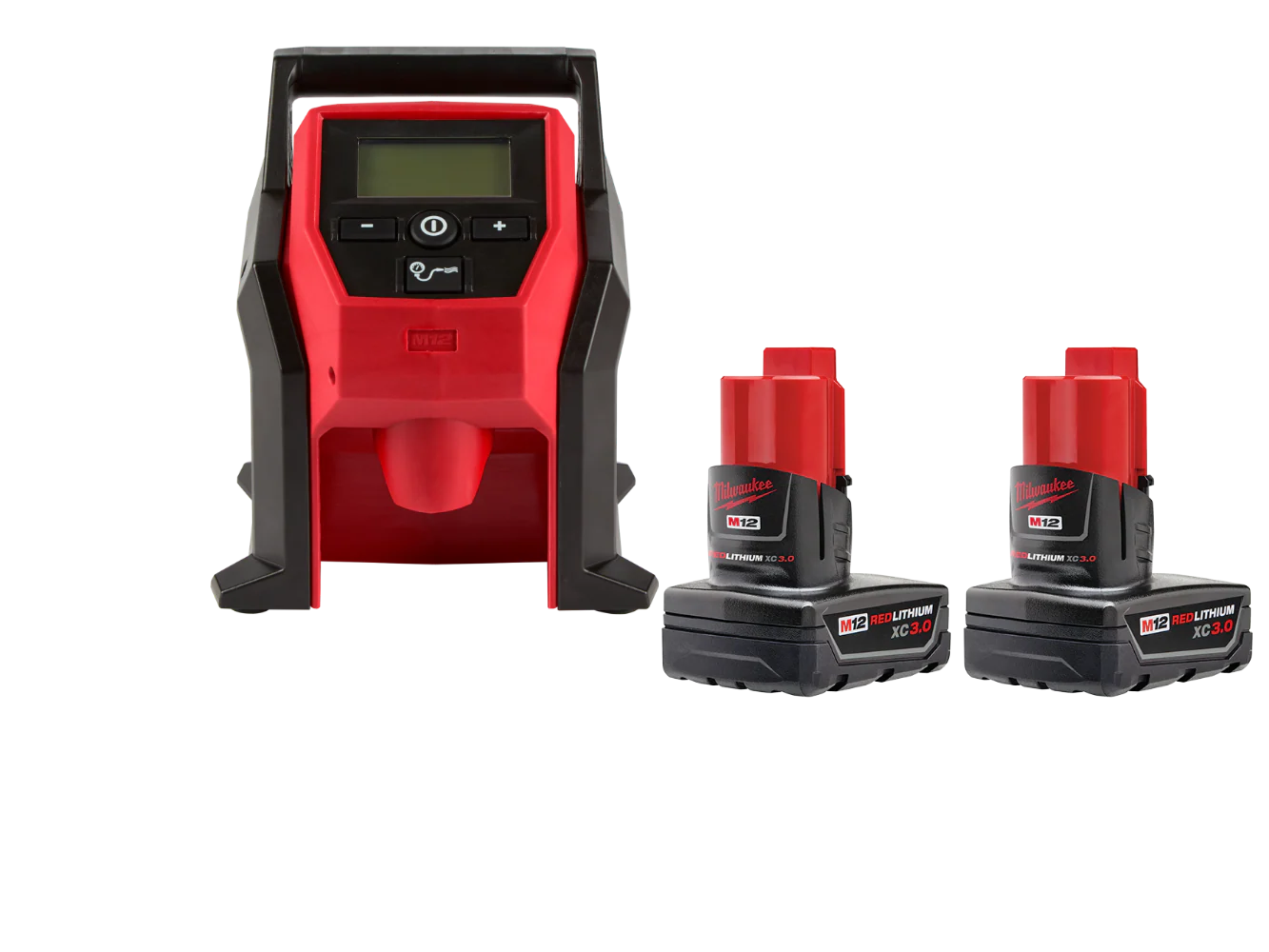 Milwaukee 2475-20x3 M12 12V Cordless Inflator w/ 2 - M12 3AH Batteries