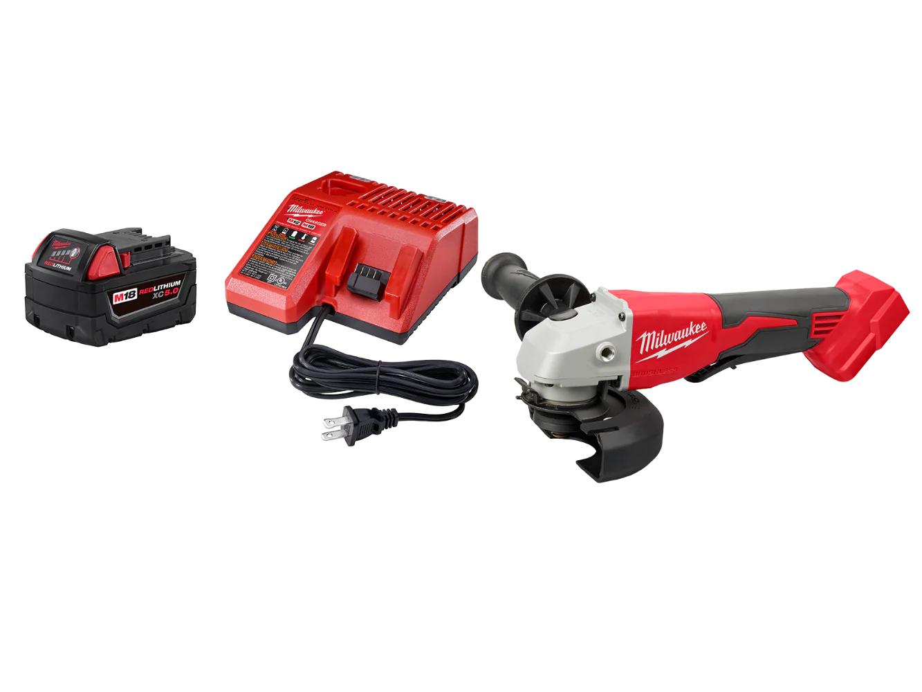 Milwaukee 48-59-1850GR M18 18V REDLITHIUM XC5.0 Starter Kit w/ Grinder