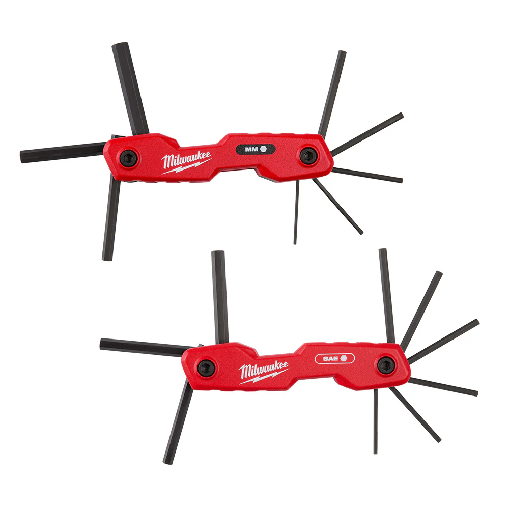 Milwaukee 48-22-2183 17 Key Folding Hex Key SAE/Metric Sets -  2PC