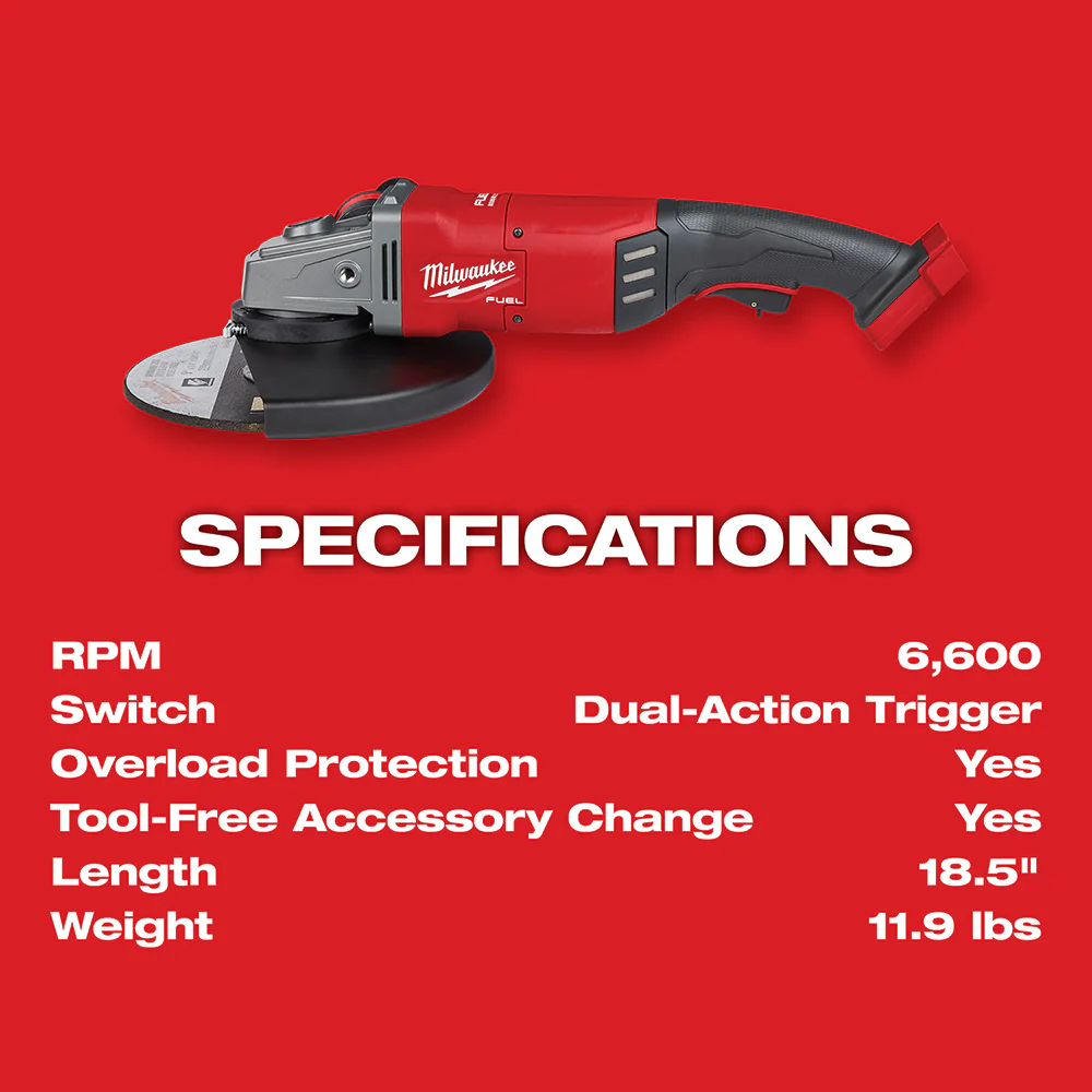 Milwaukee 2785-80 M18 FUEL 18V 7/9 Large Angle Grinder Kit - Bare Tool. Recon
