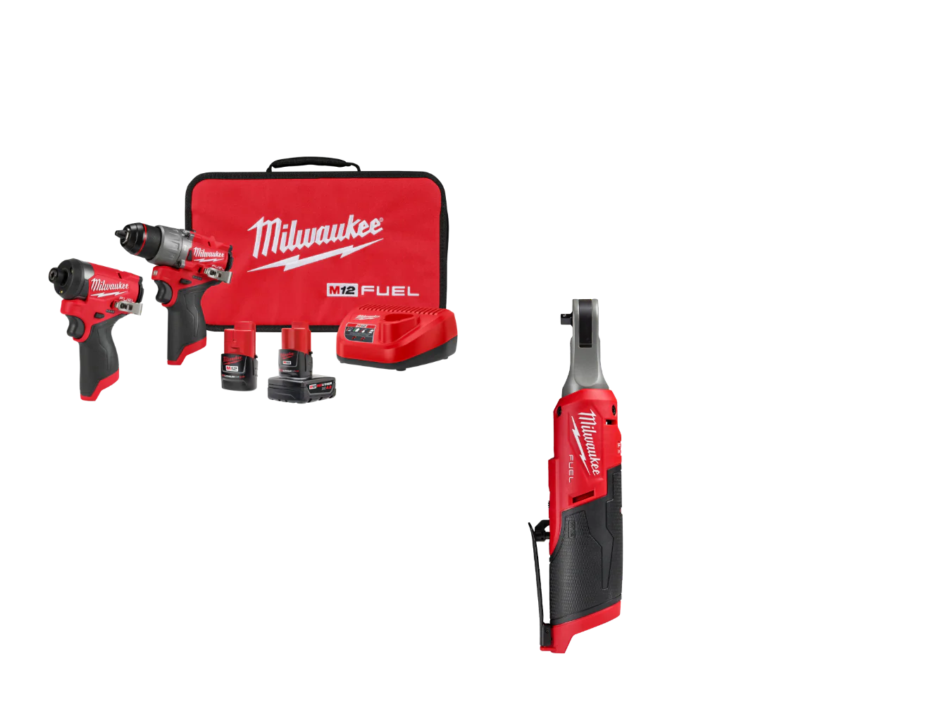 Milwaukee 3497-22HSR M12 FUEL 12V 2-Tool Combo Kit w/ M12 1/4 Ratchet