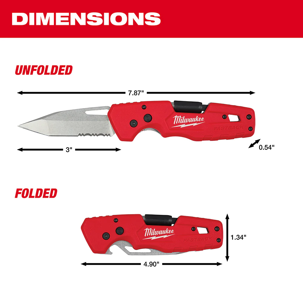 Milwaukee 48-22-1540 FASTBACK 5 in 1 Folding Pocket Knife