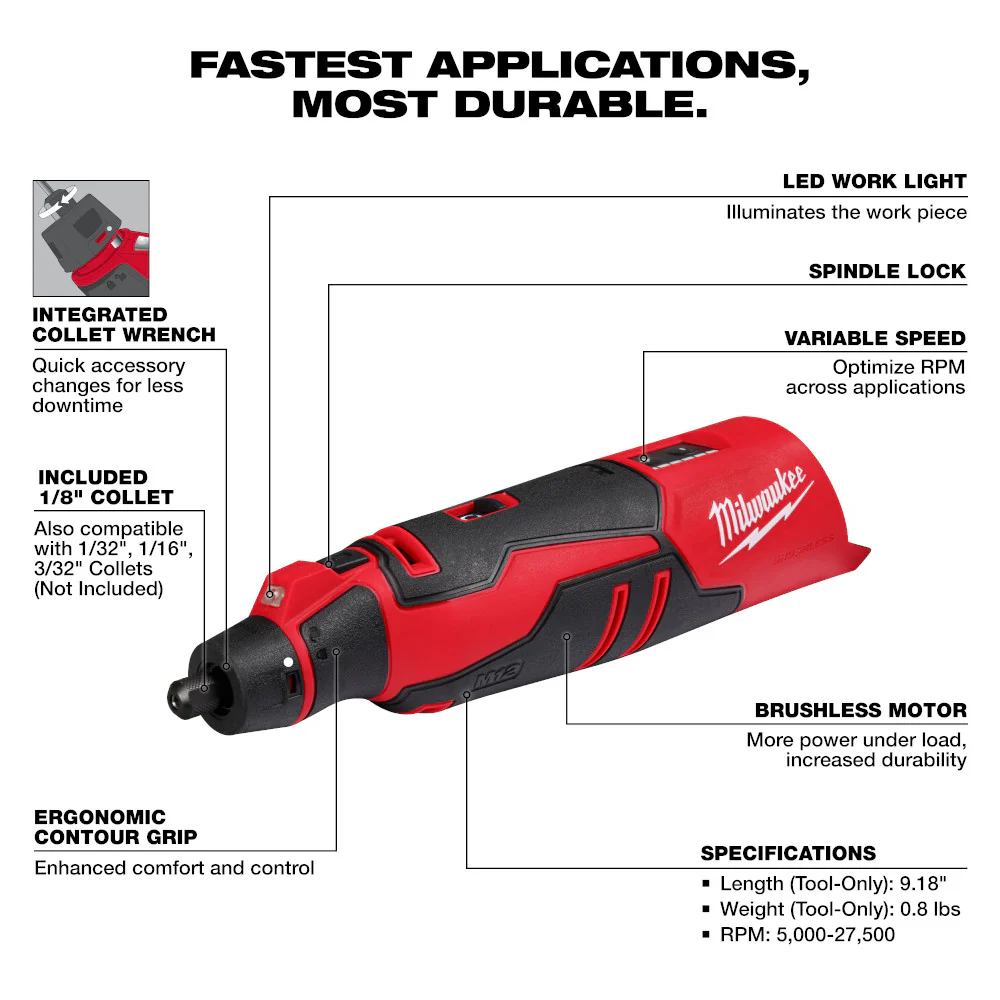 Milwaukee 3494-22BRT M12 12V 2-Tool Cordless Combo Kit w/ Rotary Tool