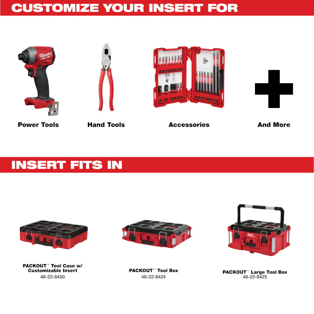 Milwaukee 48-22-8451 Versatile Customizable Packout Tool Box Foam Insert