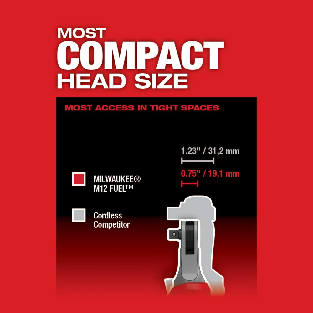 Milwaukee 2567-20x5 M12 12V 3/8 Cordless Ratchet w/ 2 - M12 5AH Batteries