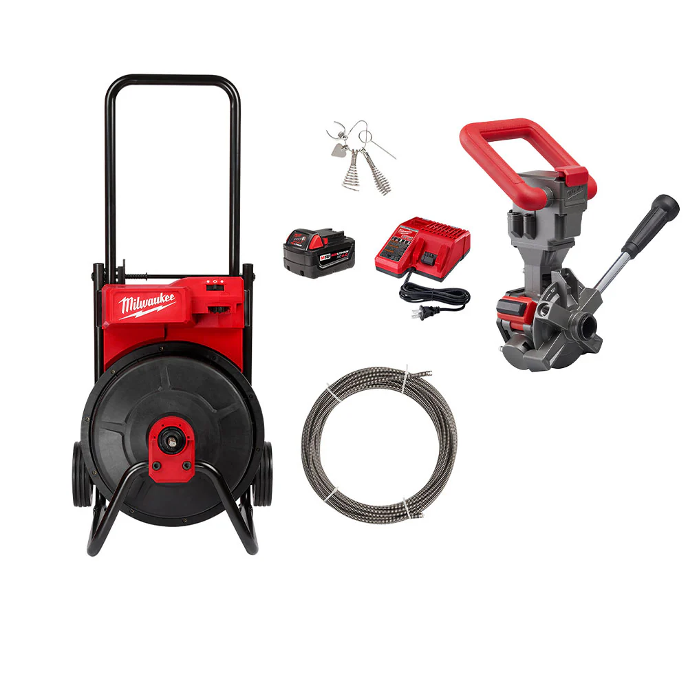 Milwaukee 2817A-21CD M18 18V Drum Machine w/3/8 Cable and Cable Drive Assembly