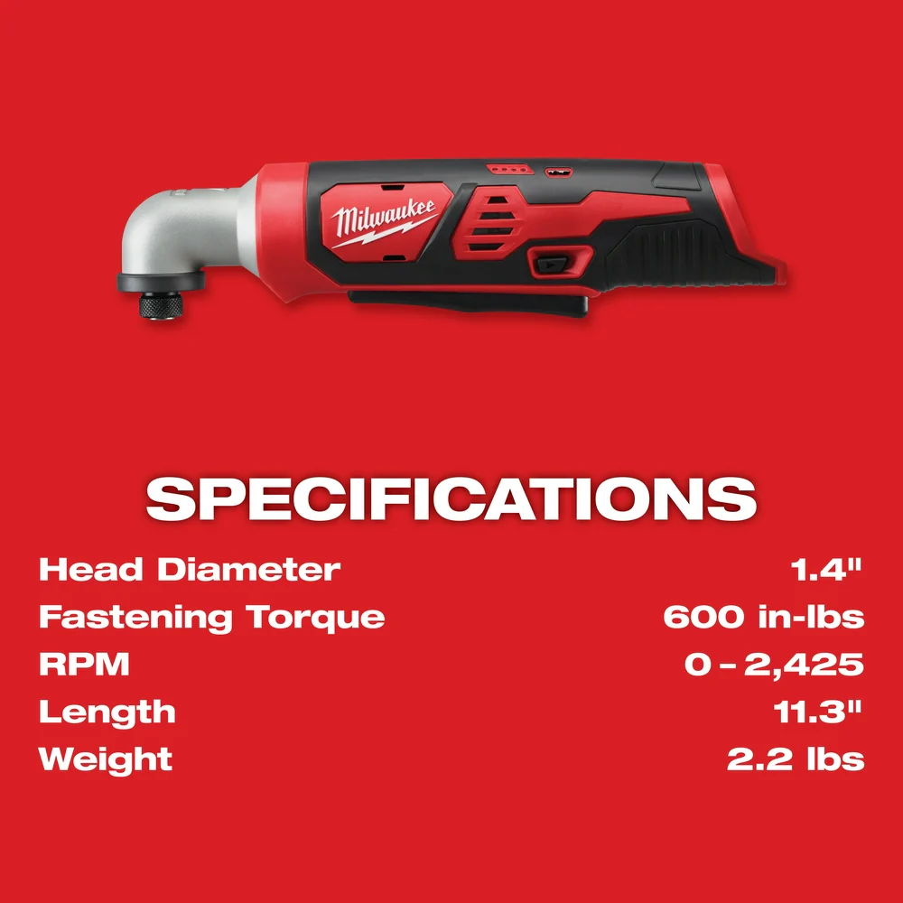 Milwaukee 2467-20 M12 12V 1/4-Inch Hex Right Angle Impact Driver - Bare Tool
