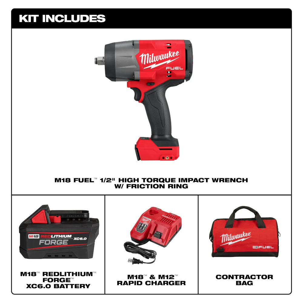 Milwaukee 2967-21F M18 FUEL 18V 1/2 High Torque Impact Wrench FORGE Kit