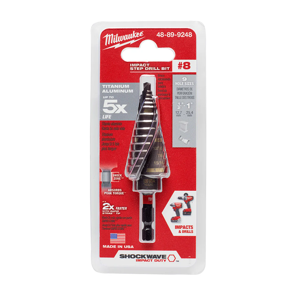 Milwaukee 48-89-9248 1/2 - 1 SHOCKWAVE Impact Duty Step Bit