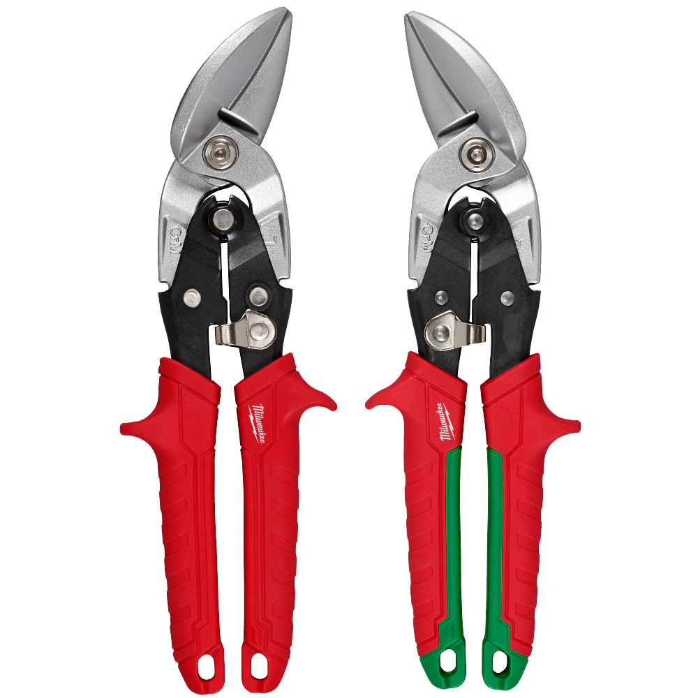 Milwaukee 48-22-4553 Offset Aviation Snip Set w/ Color Coded Handles - 2 PC