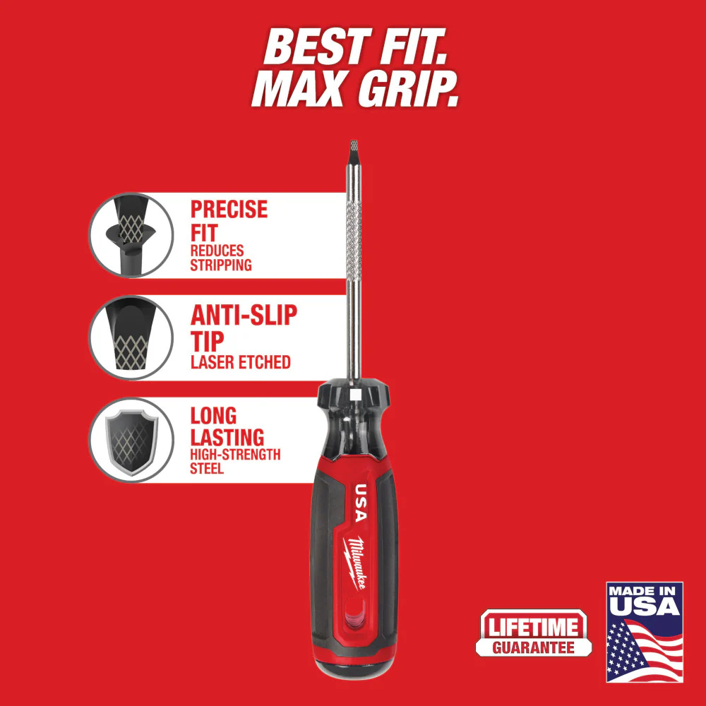 Milwaukee MT217 #1 Square 3 Cushion Grip Screwdriver - Made In USA