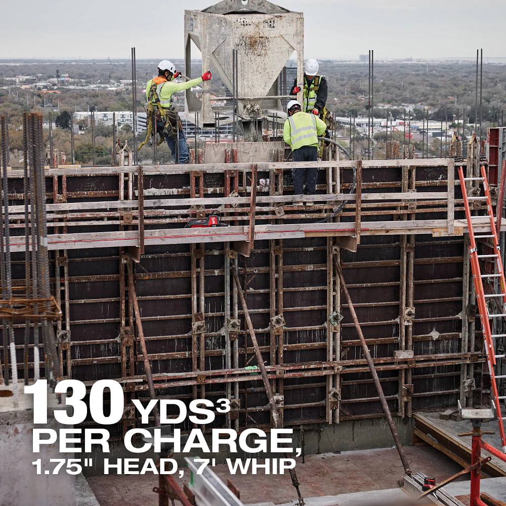 Milwaukee MXF372-2XCB MX FUEL Backpack Concrete Vibrator 7' Whip / 1.75 Head