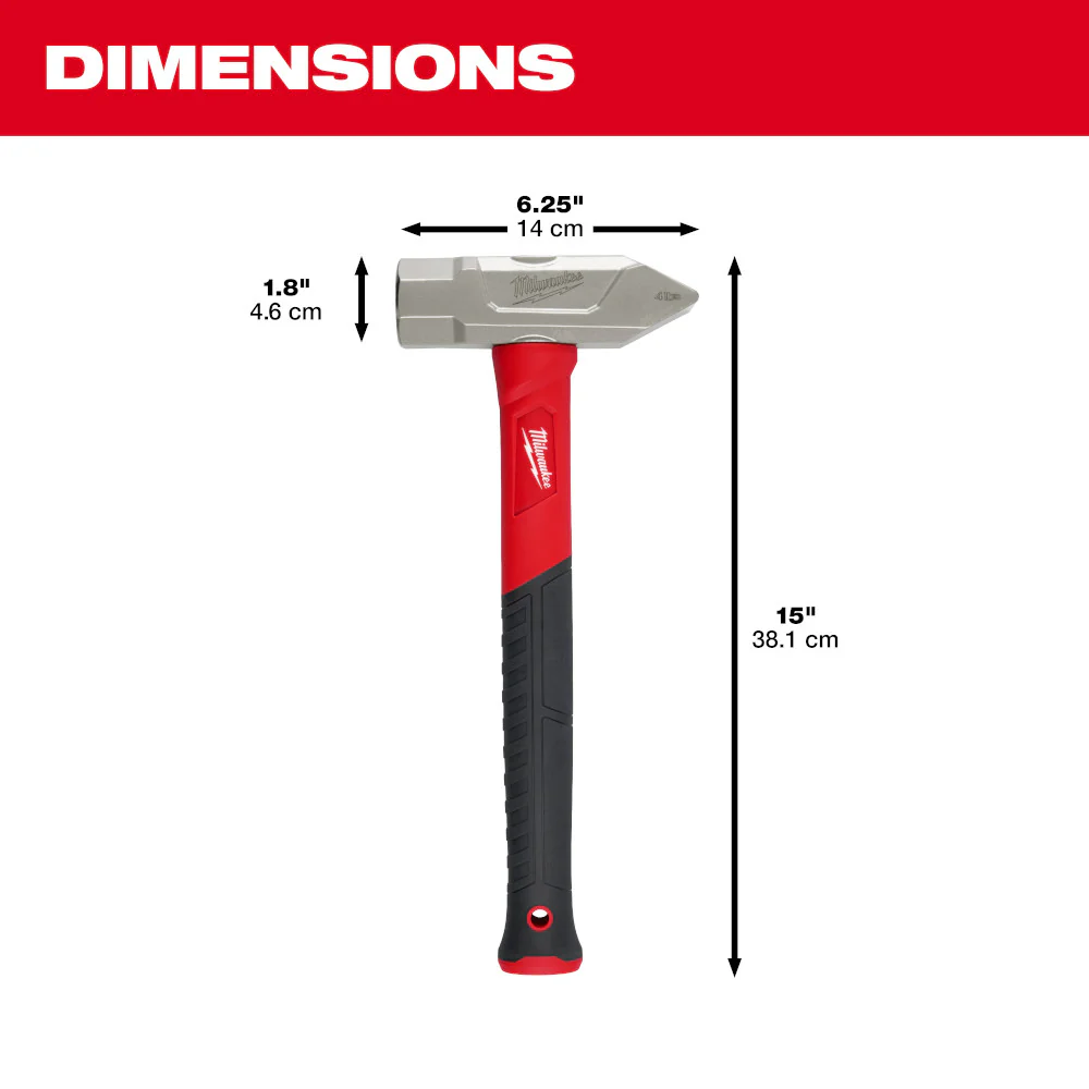 Milwaukee 48-22-9315 4 Pound Fiberglass Cross Peen Hammer