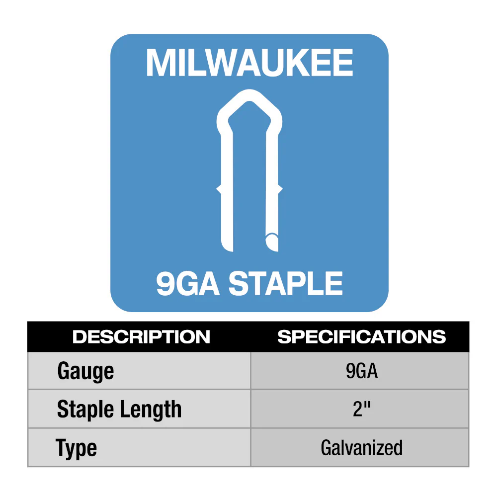 Milwaukee MPU2-960 2  9 Gauge Hot Dipped Galvanized Staples - 960 PC