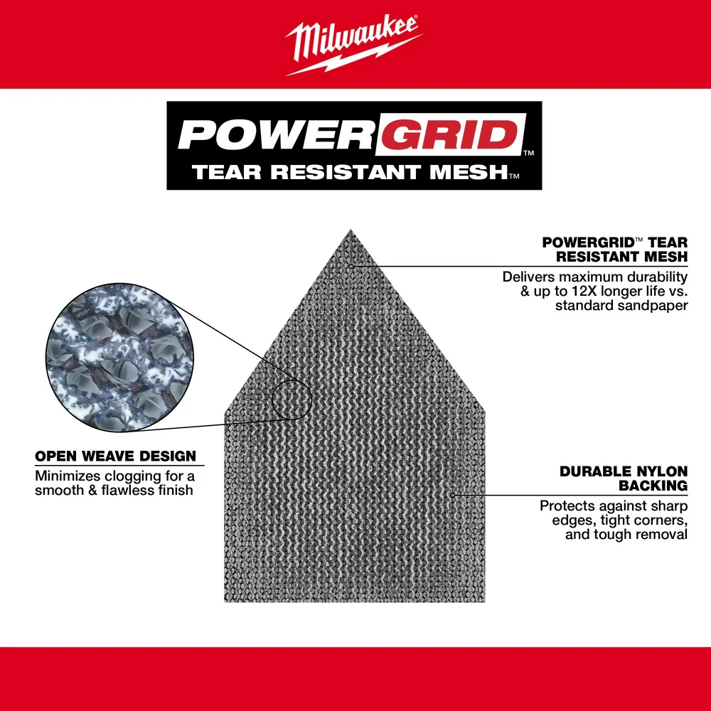 Milwaukee 48-80-5406 80/120/180 Grit Sheets for M12 Orbital Sander - 36 PK