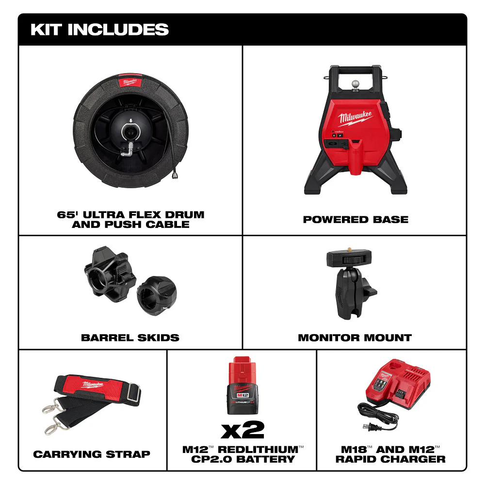 Milwaukee 3318-22A M12 12V 65' Ultra Flex Compact Inspection Camera Kit