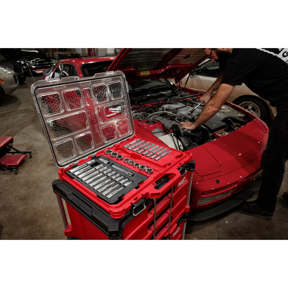 Milwaukee 48-22-9487 47 PC 1/2 Drive Ratchet/Socket Set w/ PACKOUT Organizer