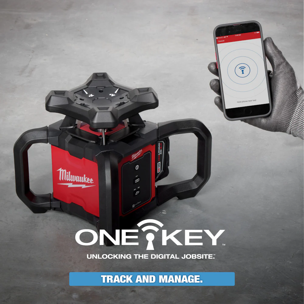 Milwaukee 3701-21 M18 18V Red Exterior Rotary Laser Level Kit w/ Receiver