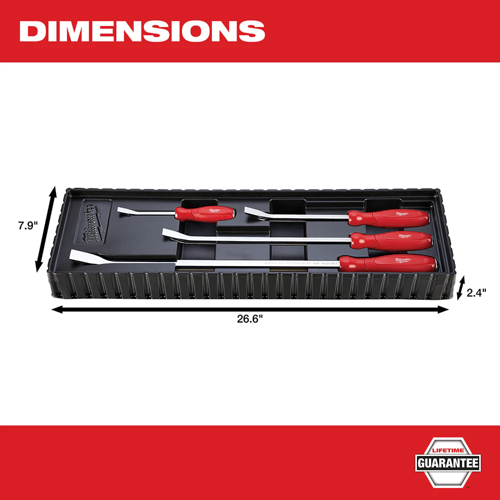 Milwaukee 48-22-9214 4-Piece I-Beam All-Metal Core Hammer Ready Pry Bar Set