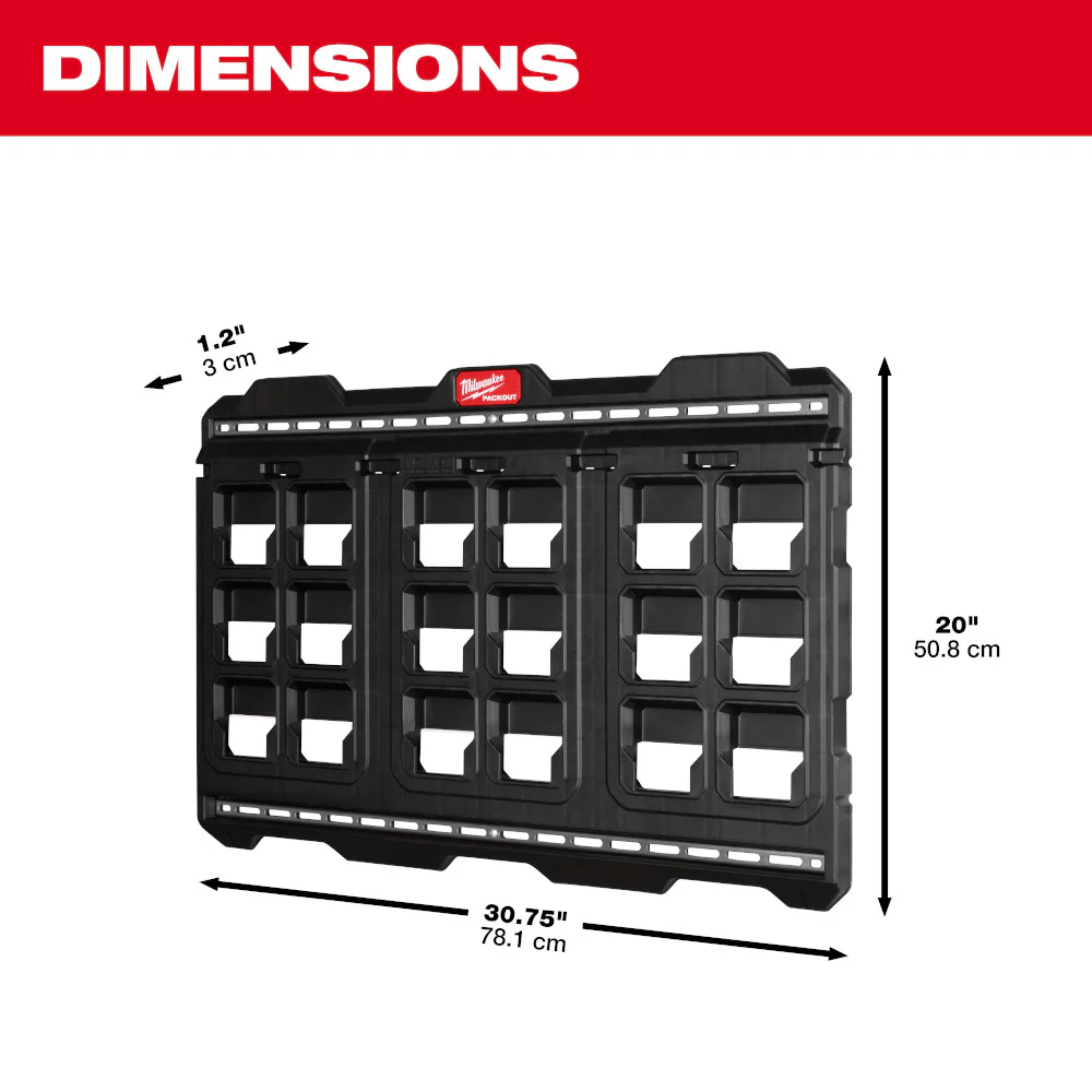 Milwaukee 48-22-8496-M18 PACKOUT Large Wall Plate w/ M18 Battery Rack