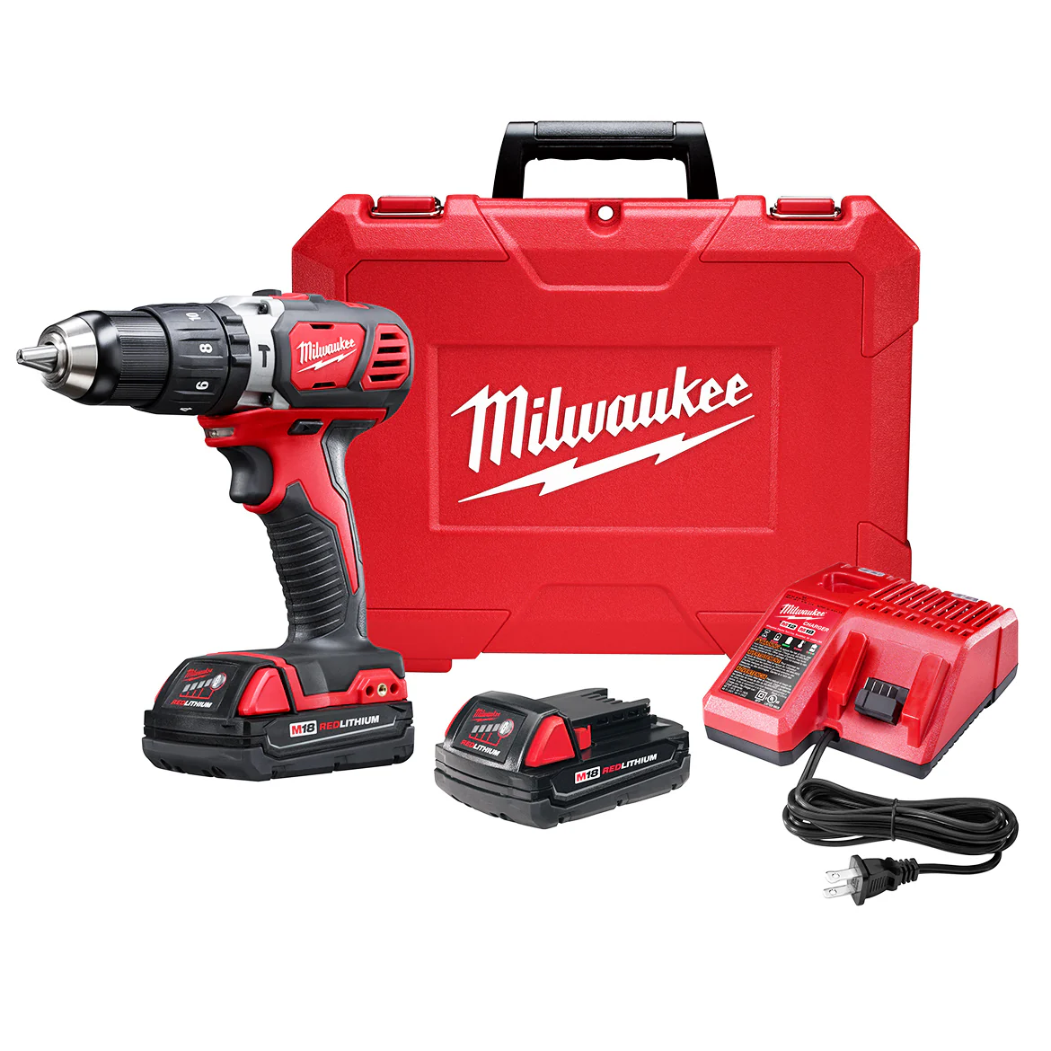 Milwaukee 2607-22CT M18 18V Compact 1/2 Hammer Drill/Driver w/ Batteries