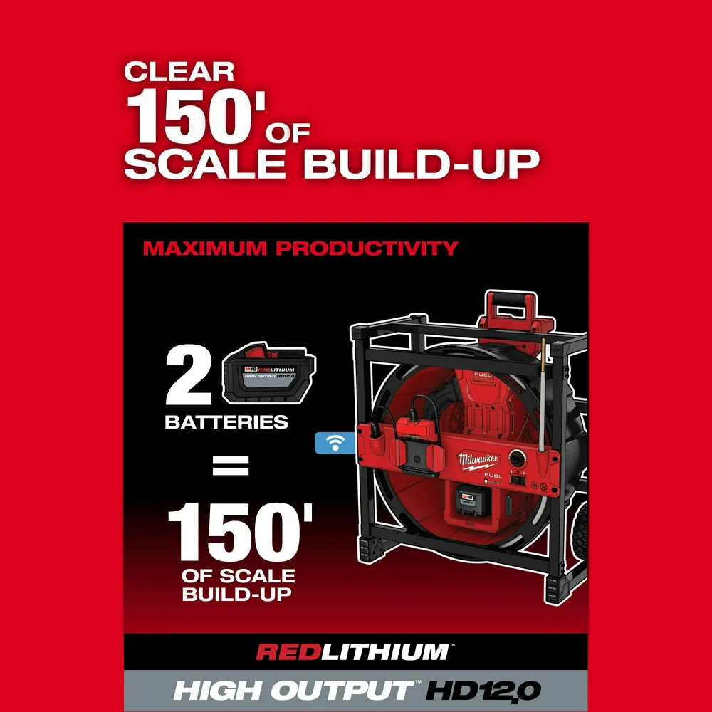 Milwaukee 2819-22 M18 FUEL 18V High Speed Chain Snake Kit for 1-1/2 � 4 Pipes