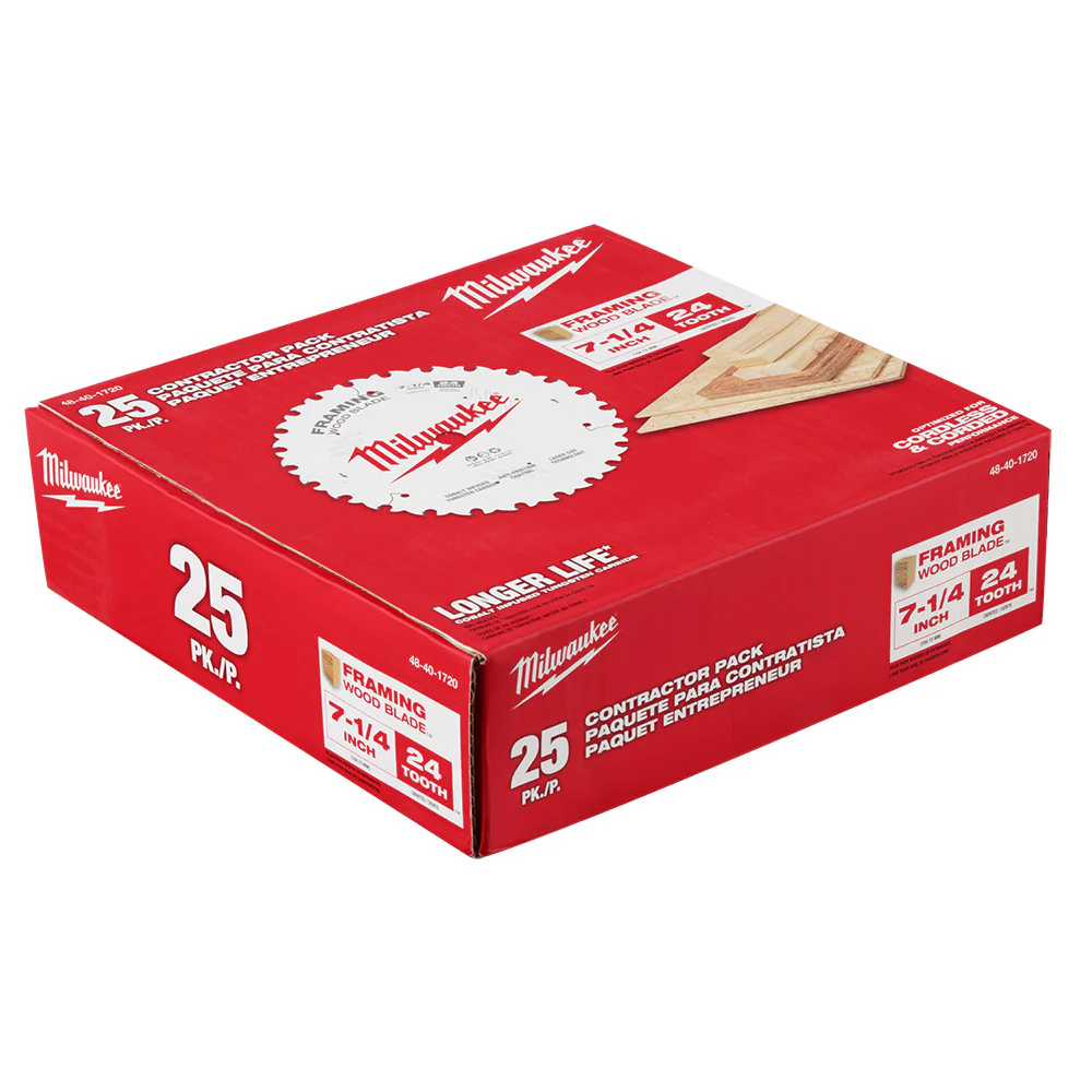 Milwaukee 48-40-1720 7-1/4 24T Framing Circular Saw Blade - 25 PK