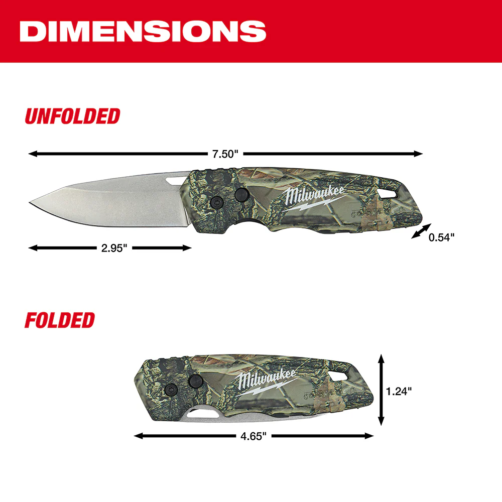 Milwaukee 48-22-1524 FASTBACK�Camo Folding Pocket Knife
