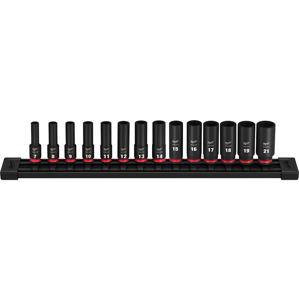 Milwaukee 49-66-7008 SHOCKWAVE 3/8 Drive Metric  6 Point Socket Set - 14PC