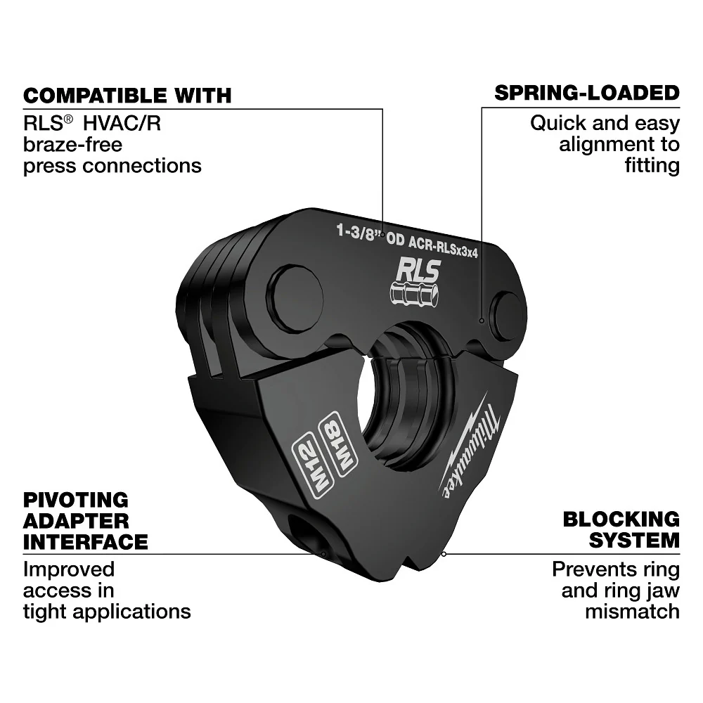 Milwaukee 49-16-2661RX 1/4�7/8 RLS Pivoting Press Ring Kit for M18 Press Tool