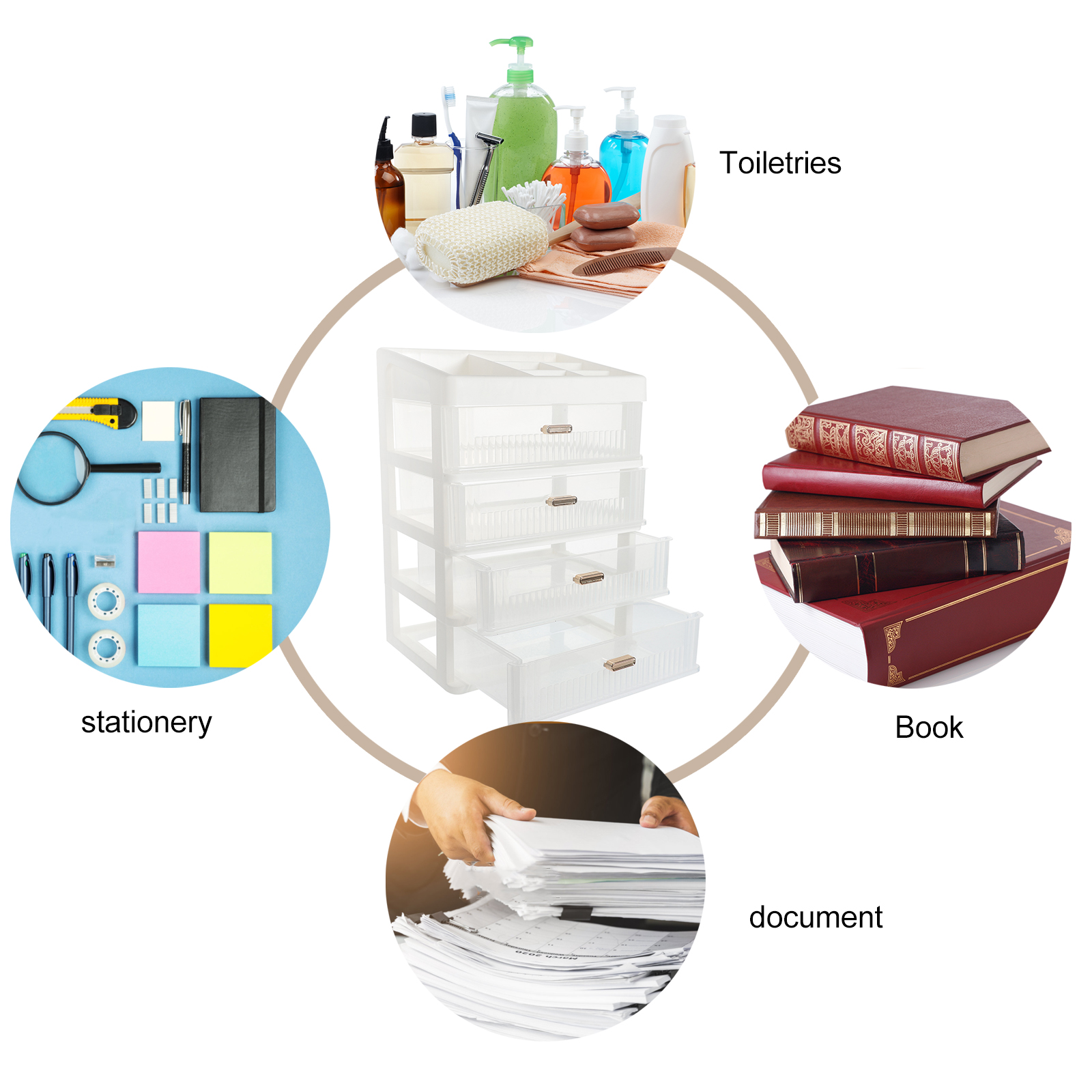 Skincare Desktop Storage Box 32.00X23.00X17.00CM White