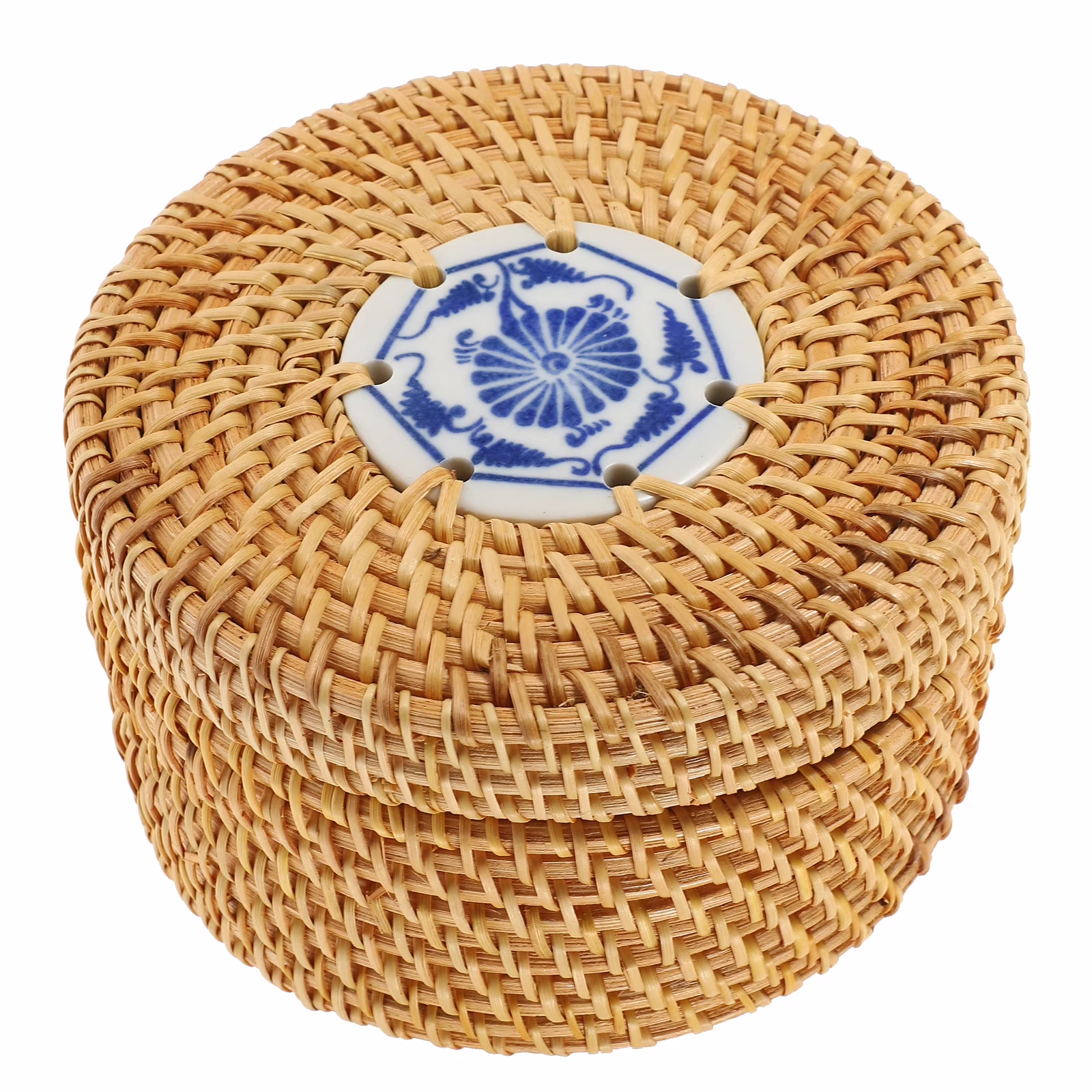 Toy Rattan Nut Box Household Storage Container 14X14X8CM
