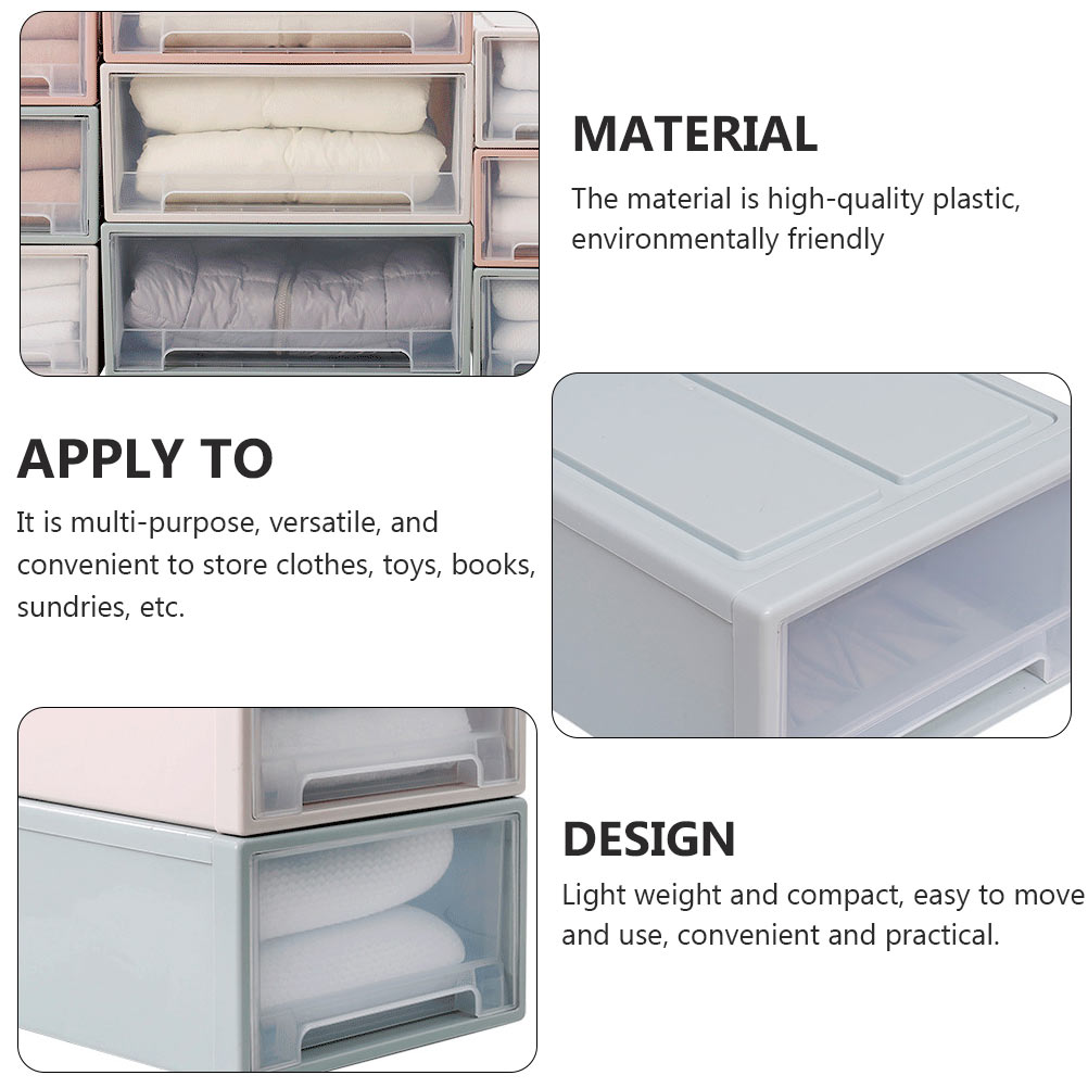 2pcs Drawer Clothes Storage Box- Out Drawer Container for Organizing Mens and Shoes Sandals Wedges Flats Heels and Accessories Blue