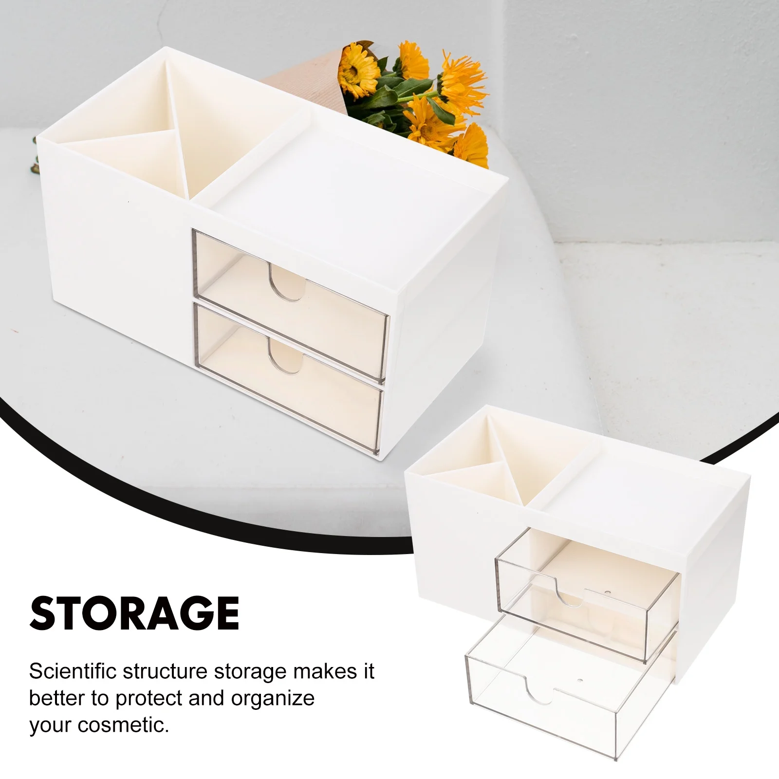 Adjustable Cosmetic Display Highlighter Bathroom Storage Box Office Container