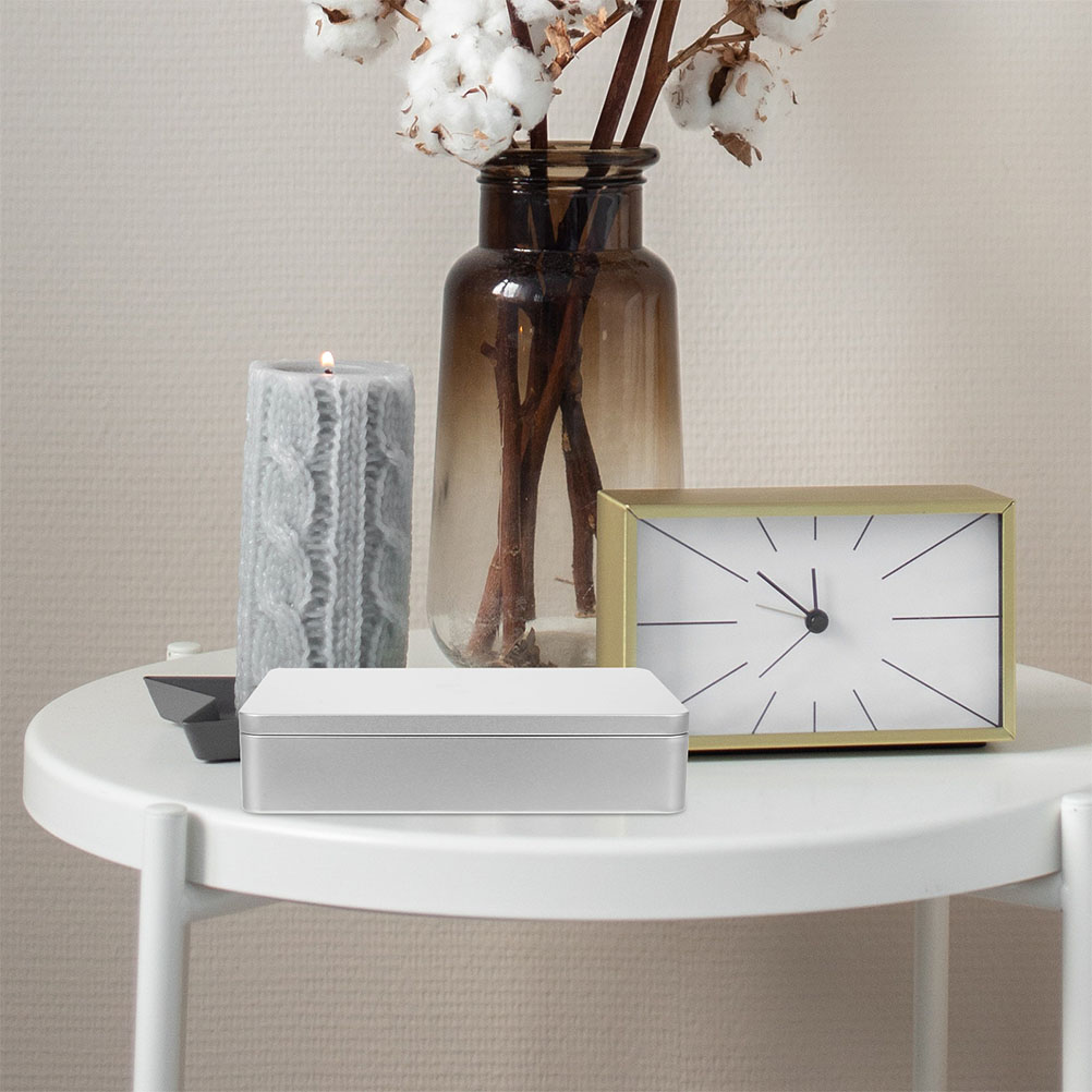 4 Pcs Collapsible Storage Bins Metal Tin Box Compact Lightweight Travel