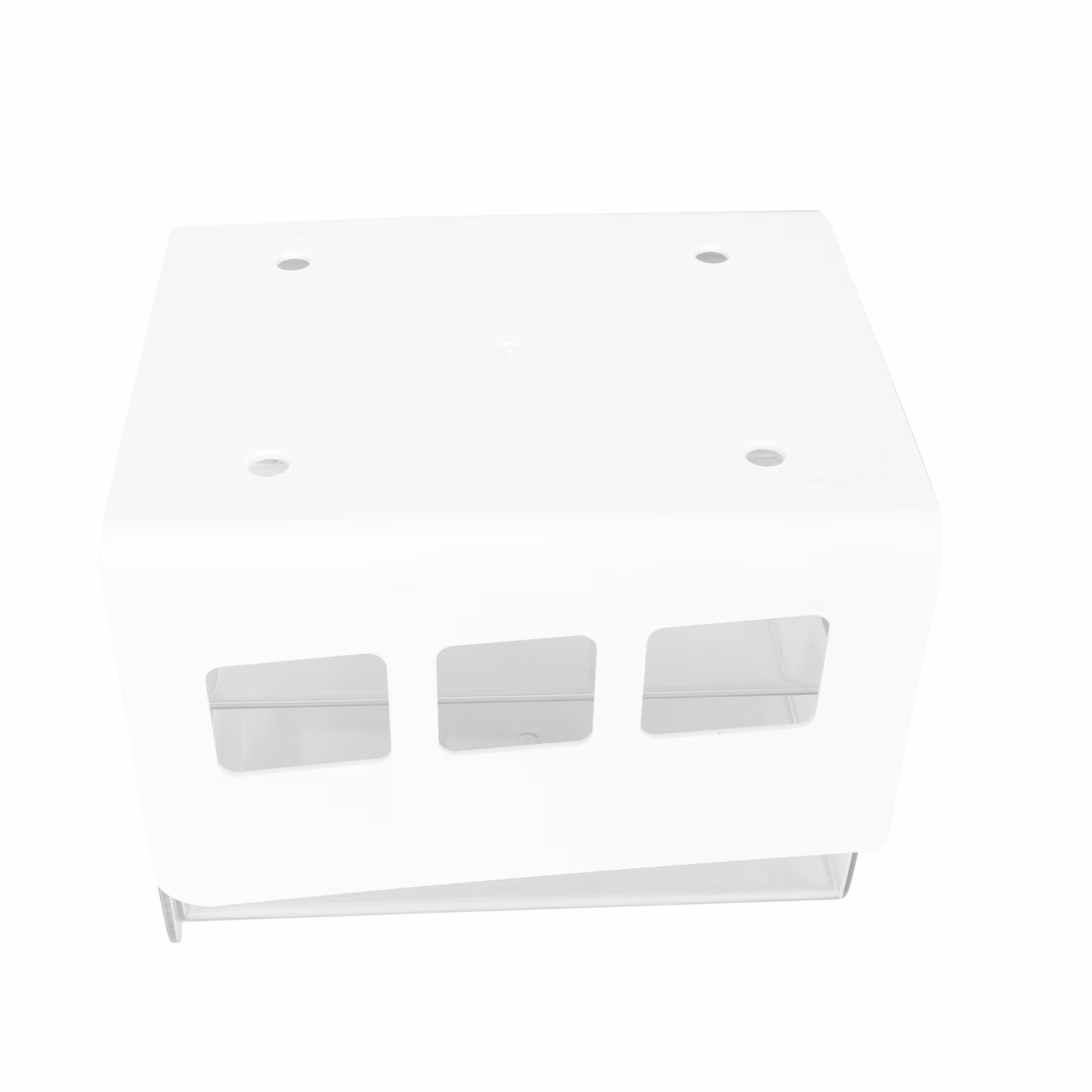 Double Storage Box Desktop Boxes Bins Table Shelf Office White