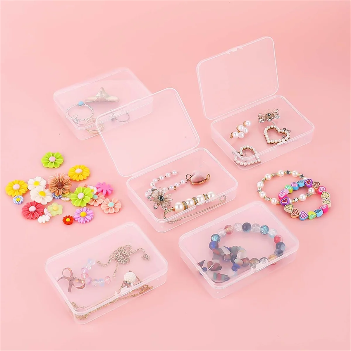 20Pcs Mini Plastic Storage Containers Box with Lid for Collecting Small Items, Beads, Jewelry, Cards, Crafts