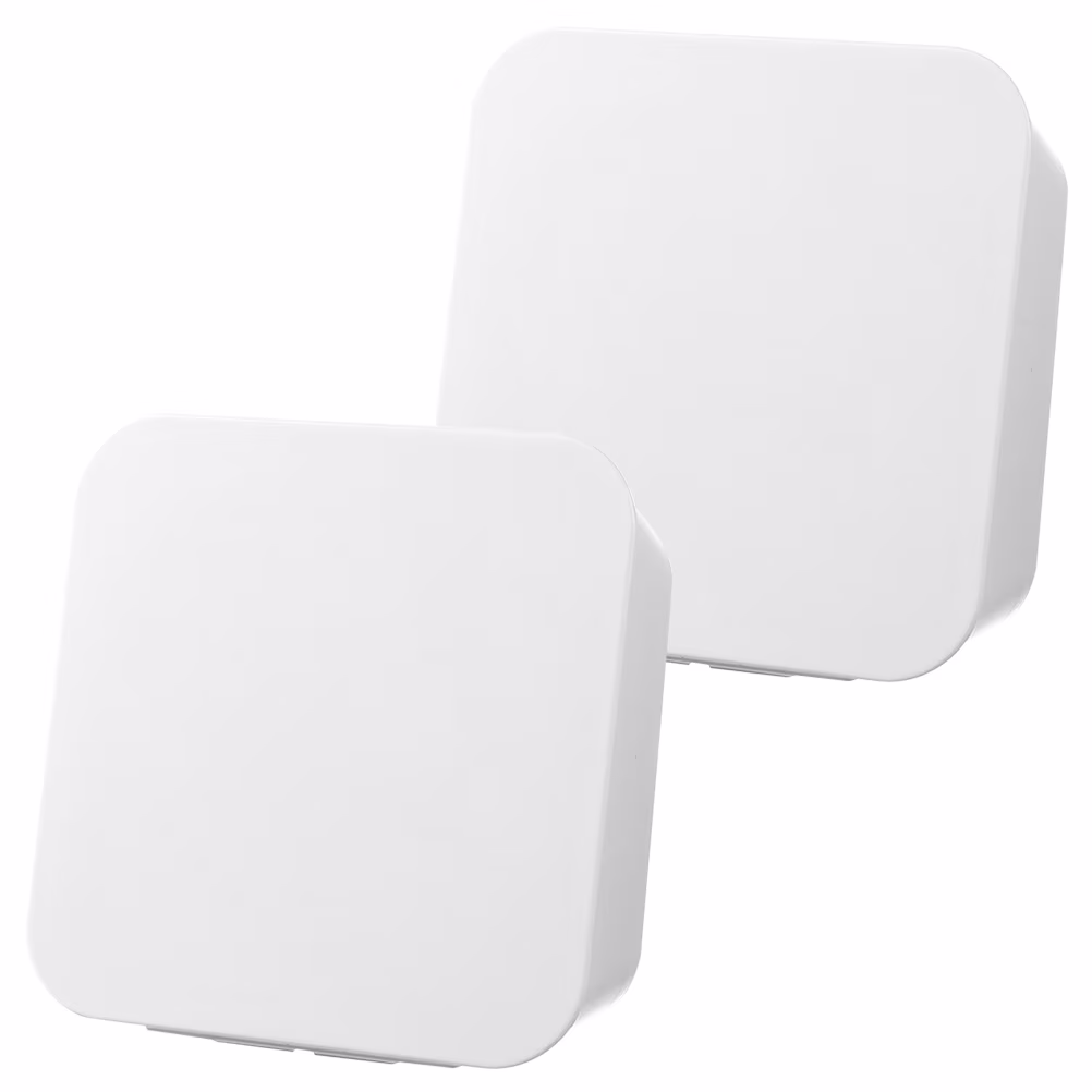 2 Pcs Wall-mounted Boxes Small Apartment Storage Box 14x5.5x14cm White