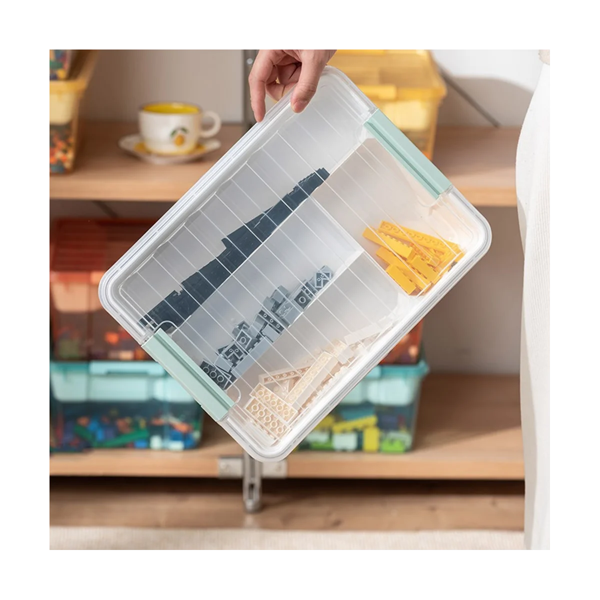 Plastic Stackable Storage Container Bin Box Tote with Lid for Home