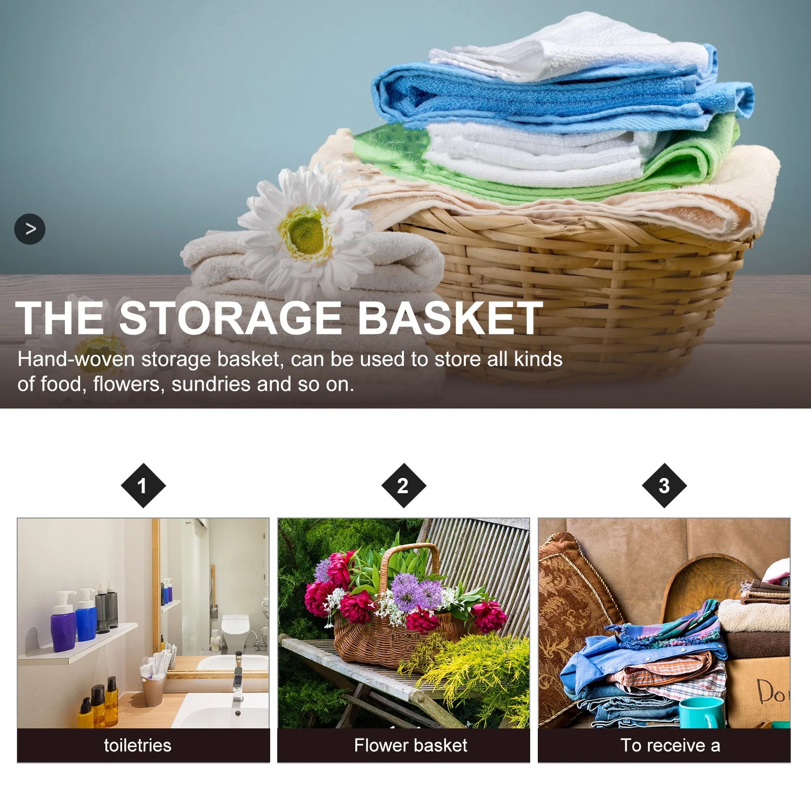 Straw Desktop Storage Box Pantry Basket Bins Hamper for Shelves with Lid Chocolate