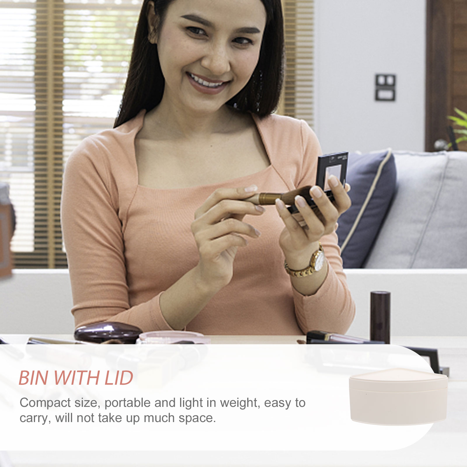 2 Pcs Storage Box Containers Bins Crate Office Trash Can White