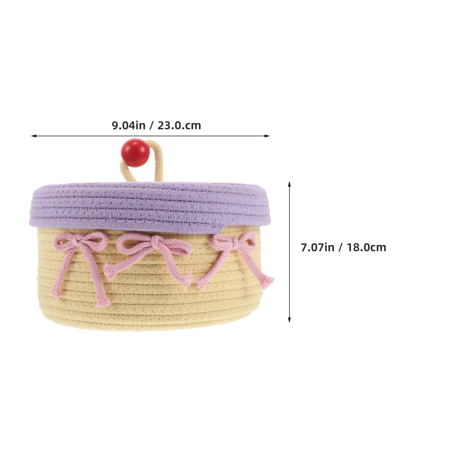 Woven Cotton Rope Basket With Lid Jewelry Storage Box Cute Basket Cotton Rope Basket Storage Woven Basket Woven Rope Basket Bathroom Basket Organizer