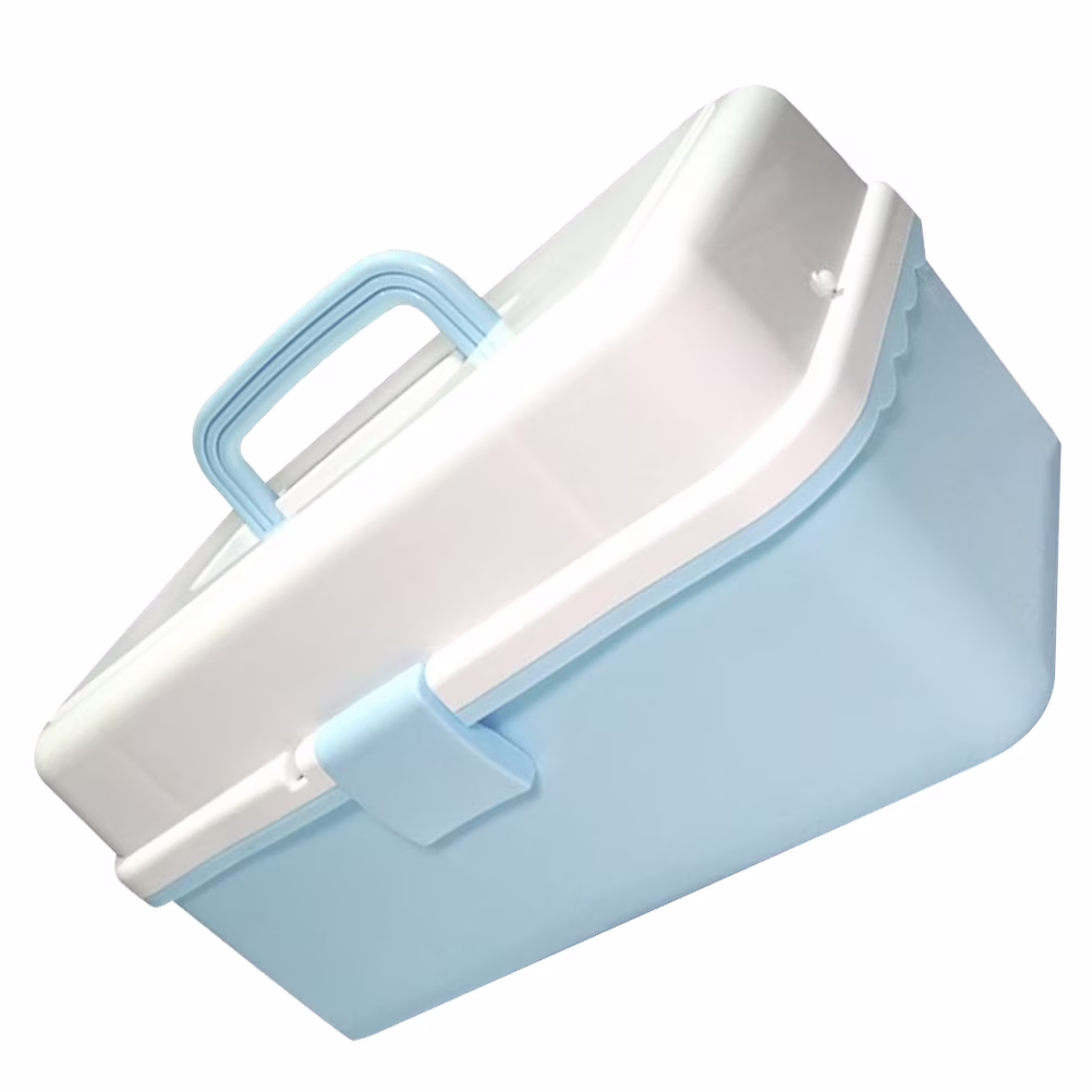 Organizer Boxes Art Tools Storage Container Blue Child