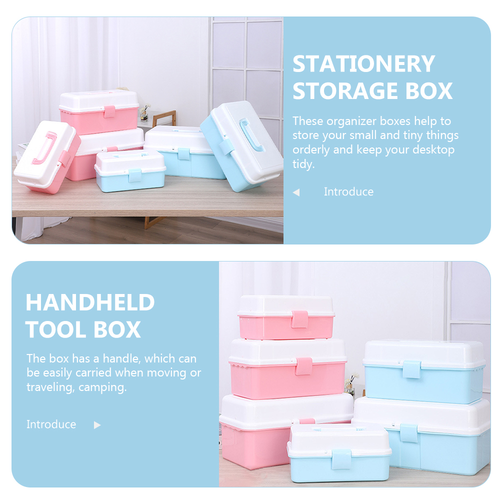 Storage Boxes Art Tools Storage Case Compact Storage Box Child 33x19.5cm Blue