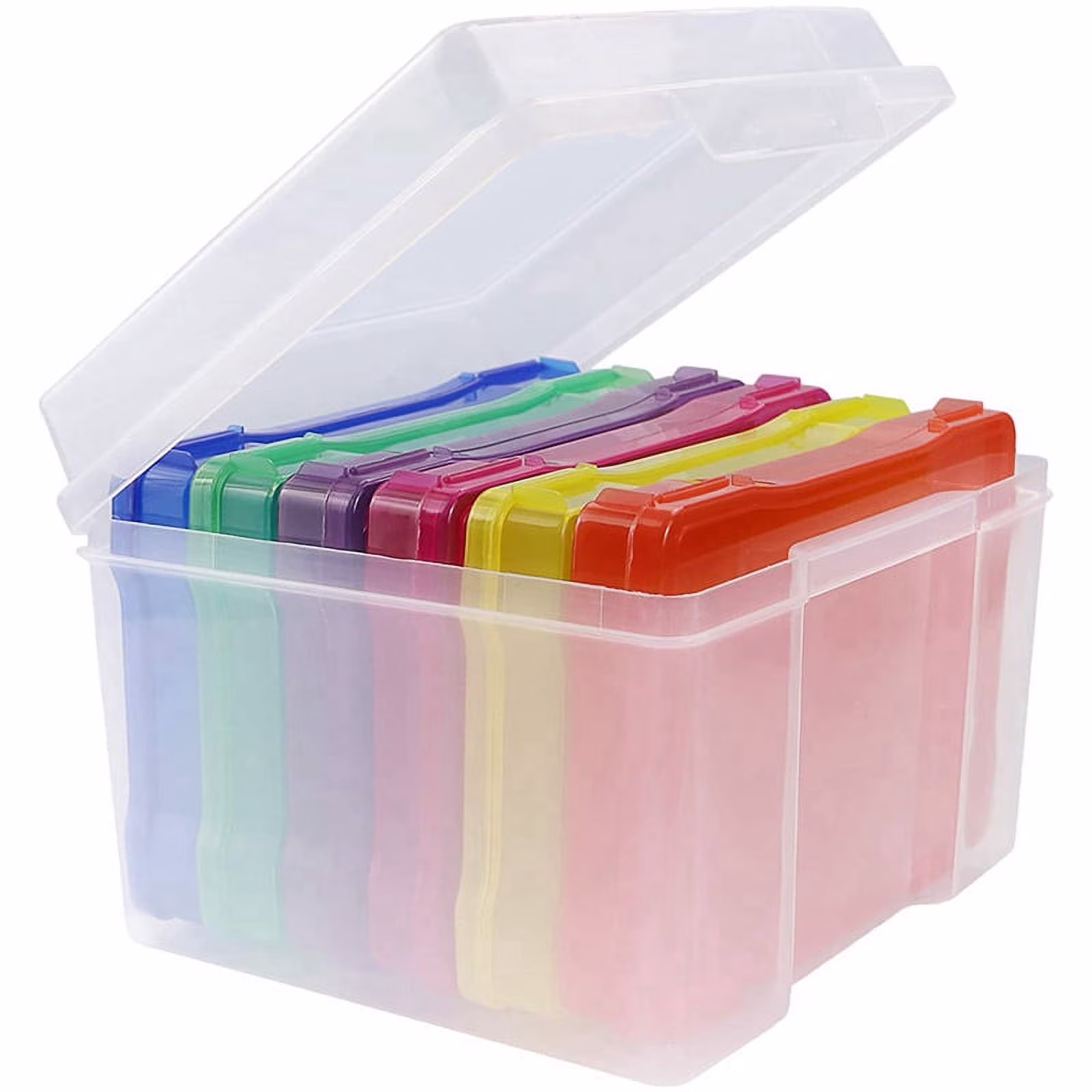5X7 Inch Photo Storage Box Organizer Picture Containers Multicolor Plastic Craft Keeper Case