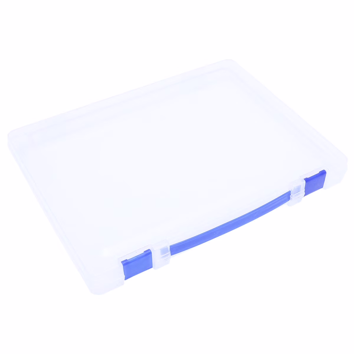 Transparent Storage Box Clear Plastic Document Paper Filling File Case Portable Ducoment Storage Holder with Blue Buckle