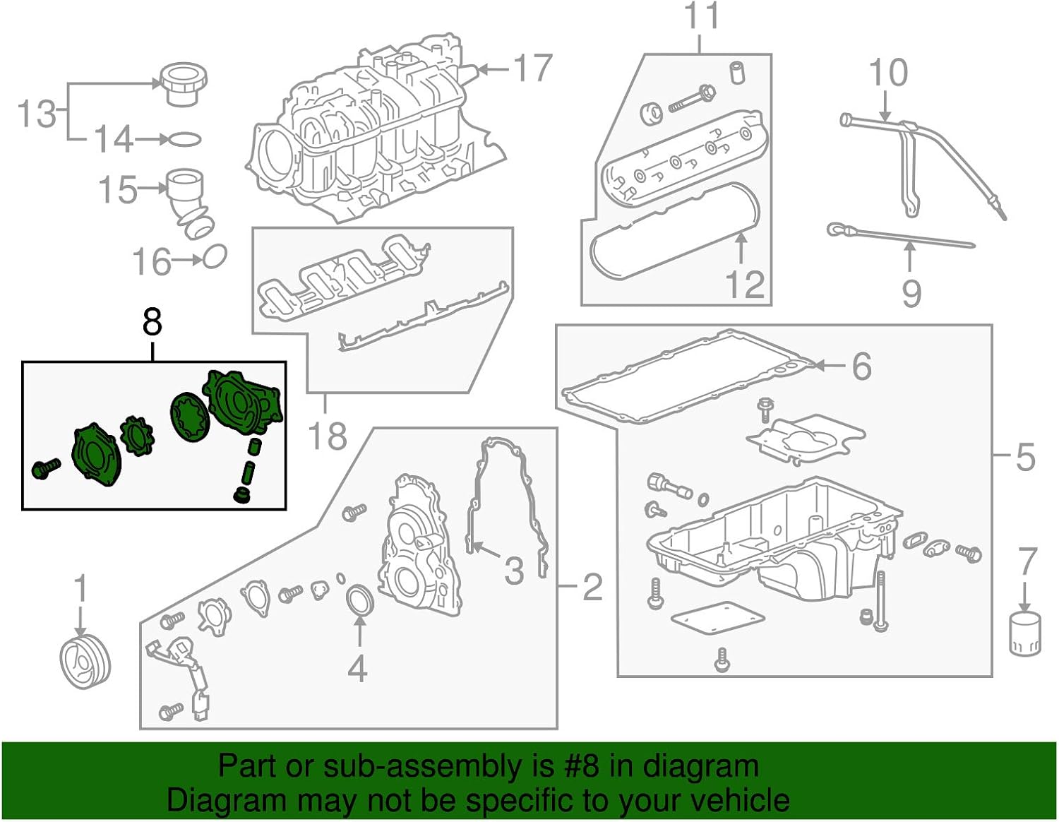 OEM NEW 5.3L 6.0L 6.2L Engine Oil Pump 13-17 Cadillac Chevrolet GMC 12612289