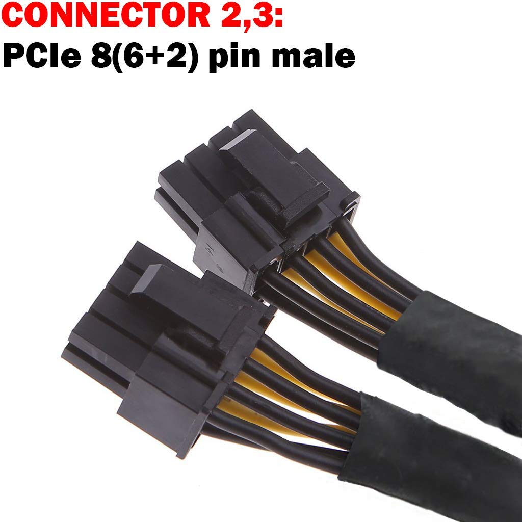 16 AWG GPU VGA PCI-e 8Pin PCI Express Graphics Video Card GPU VGA 8 Pin Female to Dual GPU 8(6+2) Pin Male GPU 8 pin Splitter Power Sleeved Cable 8 Pin GPU 12-inches (4 Pack) TeamProfitcom Pack of 2