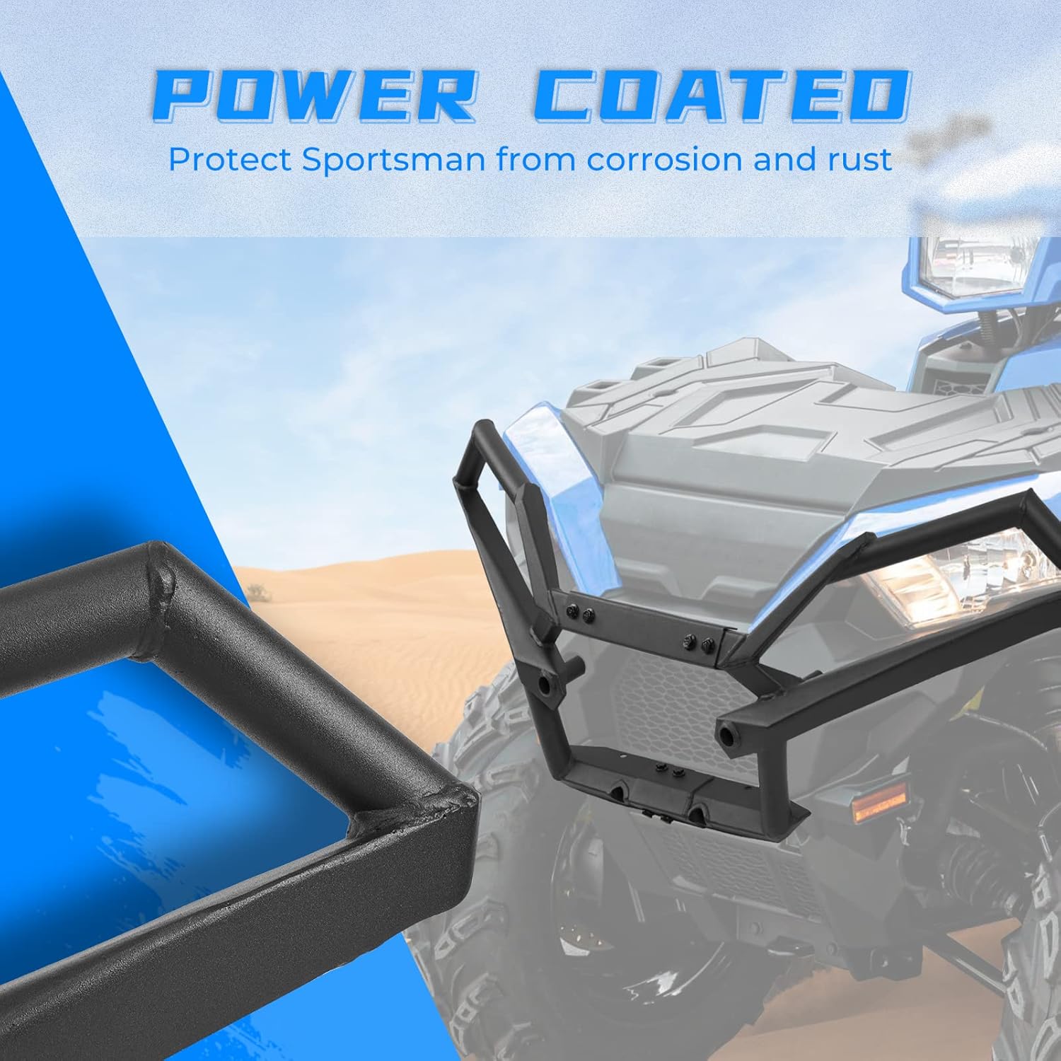 Kemimoto ATV Front Bumper Compatible with Sportsman 850 / XP 1000 2017-2022 Front Bumper Protector Brush Guard Replace part # 2882020