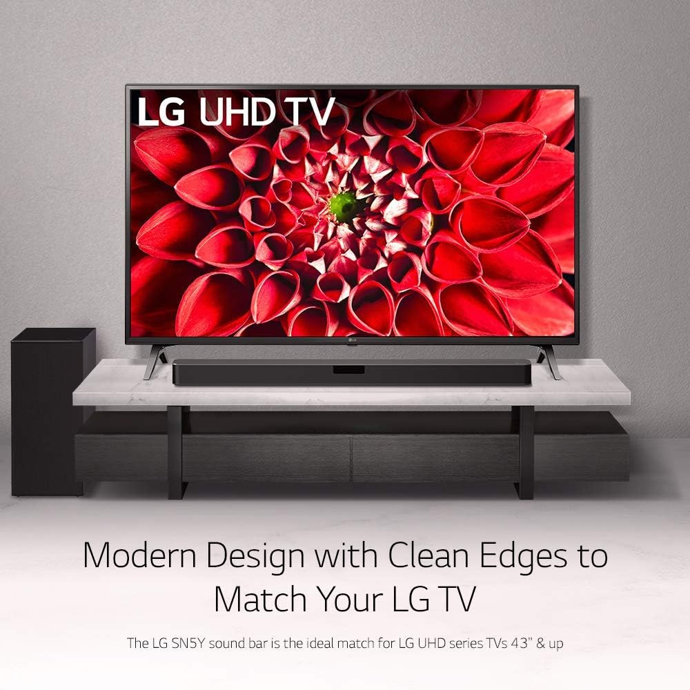 LG SN5Y 2.1 ch 400W High Res Audio Sound Bar with DTS Virtual:X, Black (Renewed)